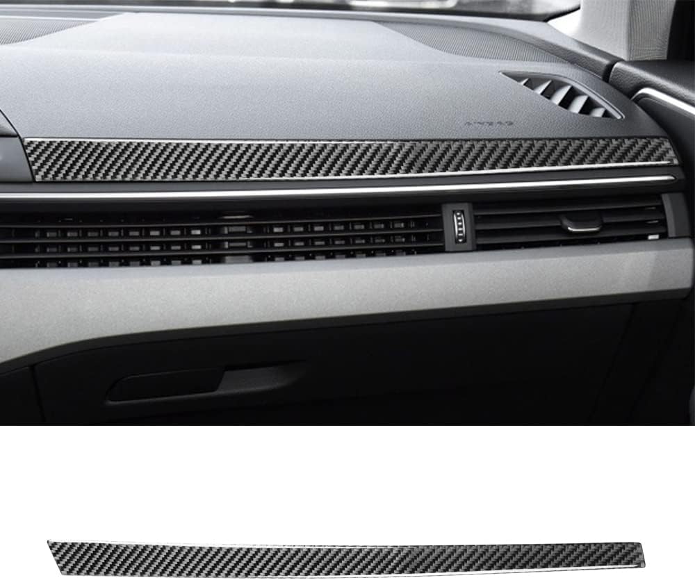 Accesorios interiores de fibra de carbono, cubierta decorativa para Audi A4 B9 2017-2019 (Co-Pilot Dashboard Trim LHD)