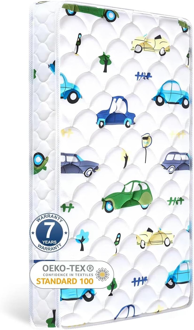 Colchón de espuma prémium para cuna de bebé y colchón para niños pequeños, transpirable, 52 x 27.6 x 5 pulgadas, no tóxico, colchón de firmeza media