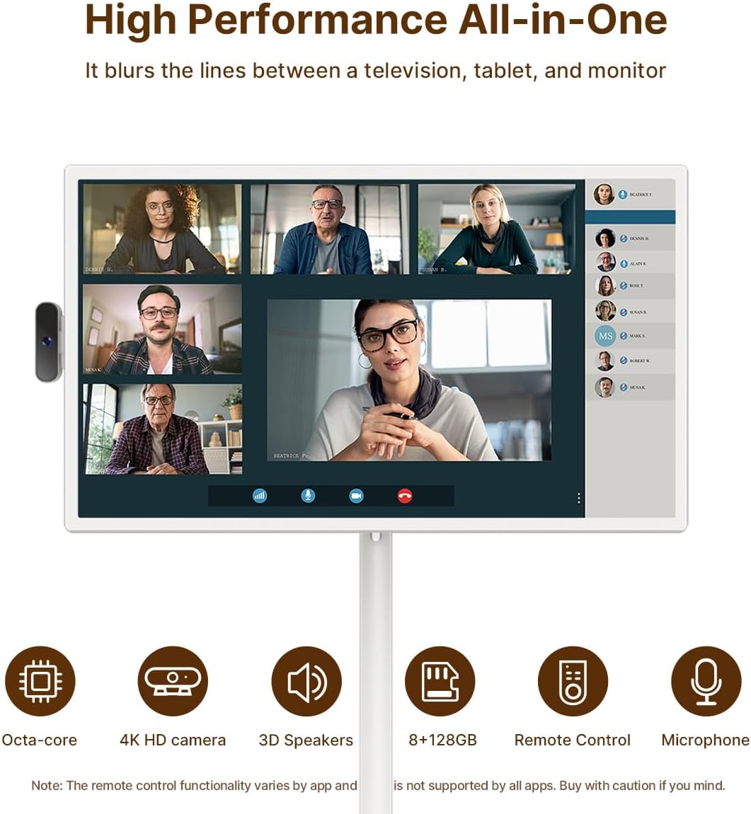 Pantalla inteligente portátil de 32 pulgadas, monitor giratorio de 1080p con pantalla táctil Incell, sistema operativo Android (compatible con