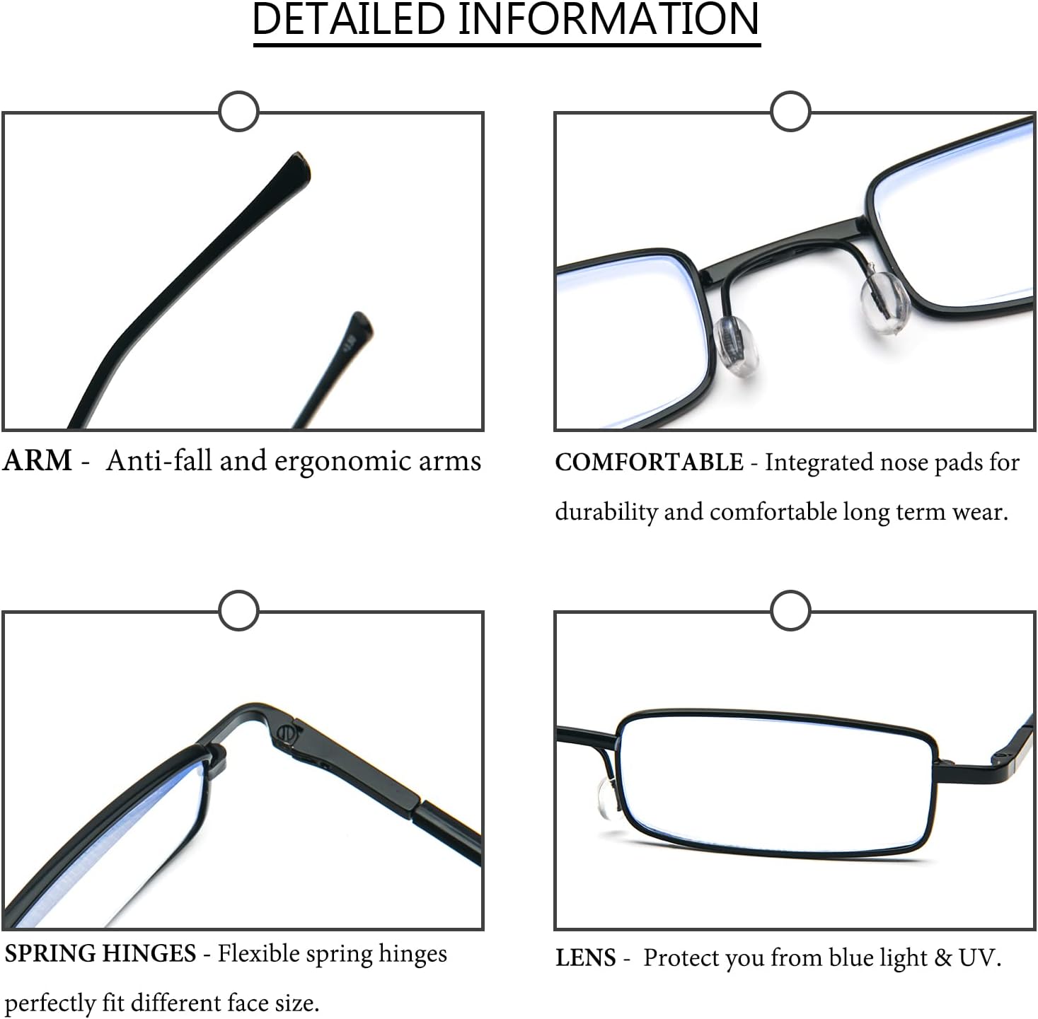 REAVEE Paquete de 5 lentes de lectura portátiles delgados para hombres y mujeres, bloqueo de luz azul para computadora con bolsillo pequeño, estuche