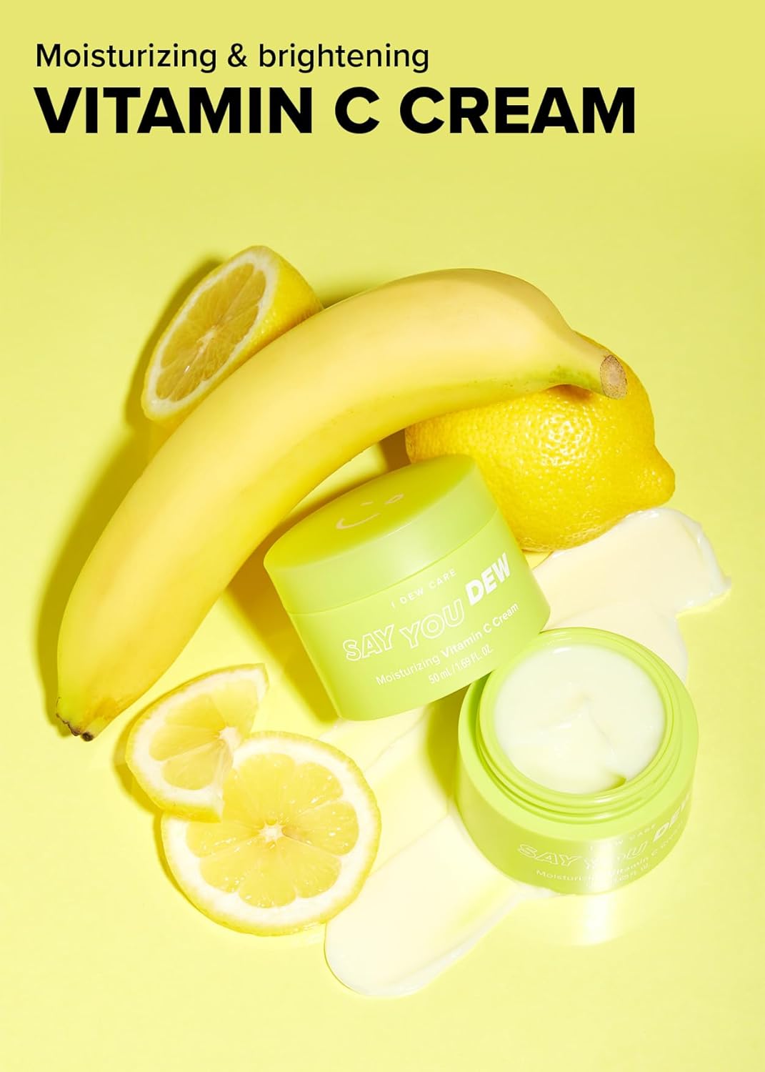 I DEW CARE Crema facial – Say You Dew  Hidratante de vitamina C con niacinamida, no irritante, hidrata e ilumina la piel, 1.69 onzas líquidas