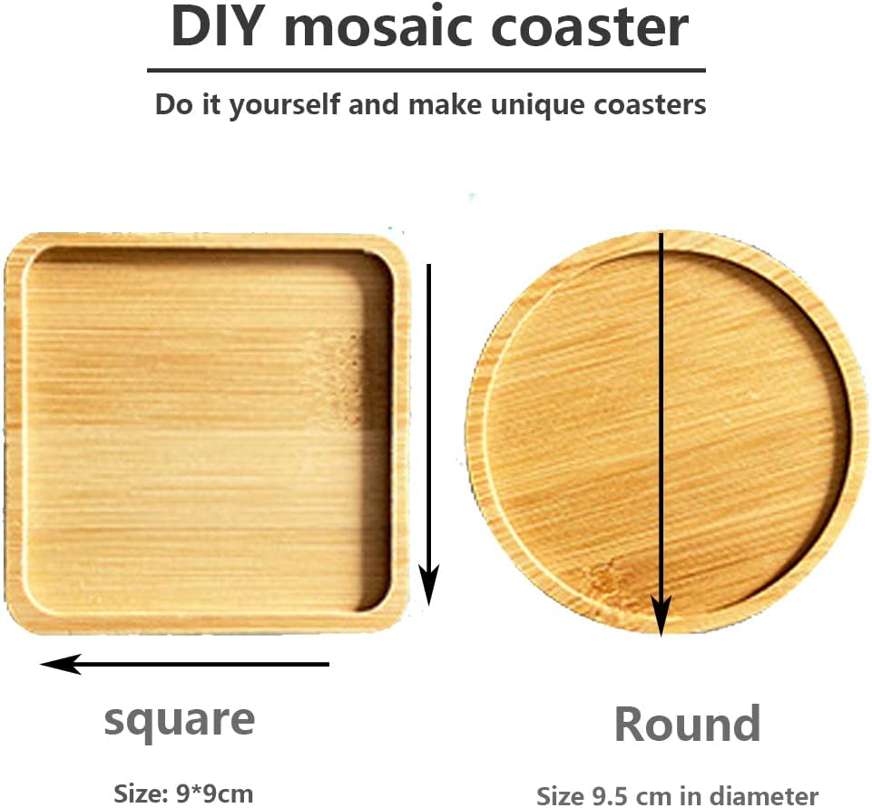 Azulejos de mosaico de vidrio, artesanías de madera para adultos, paquete de materiales de color mixto, kit de 2 piezas, decoración del hogar, regalo