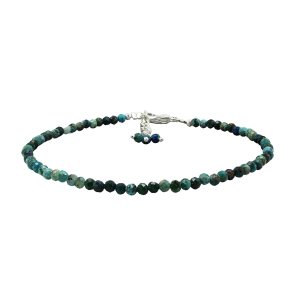 Gempires Natural Chrysocolla Beads Bracelet, Handmade Jewelry, Sliver Plated Chain, Gift For Her, AAA + Quality (Chrysocolla) Gempires Natural Chrysocolla Beads Bracelet, Handmade Jewelry, Sliver Plated Chain, Gift For Her, AAA + Quality (Chrysocolla)