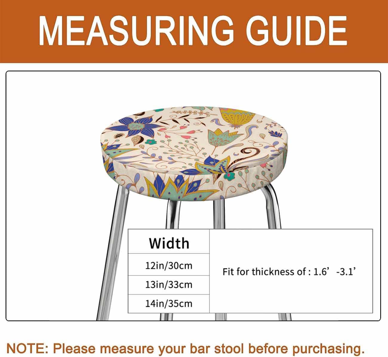 Swono Funda de cojín acolchada para silla de bar redonda con tela elástica, funda de cojín redonda para asiento de silla, funda de terciopelo suave