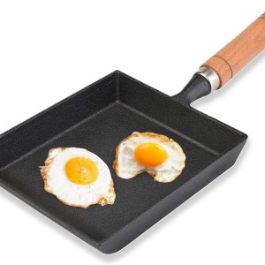 Tamagoyaki – Sartén japonesa para tortilla, sartén rectangular, mini sartén para huevos con mango de madera, sartén de tortilla de hierro para Tamagoyaki – Sartén japonesa para tortilla, sartén rectangular, mini sartén para huevos con mango de madera, sartén de tortilla de hierro para