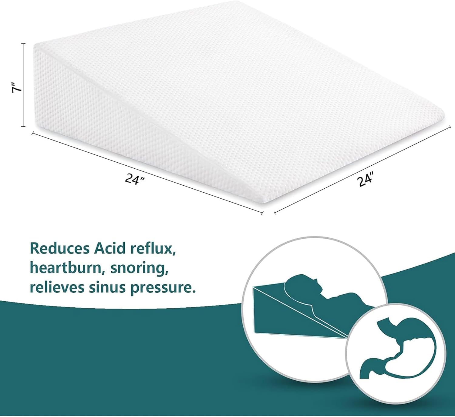 Almohadas de cuña para cama y almohada de cuña para elevación de piernas y soporte de espalda, para apoyo de espalda y piernas, dolor de espalda,