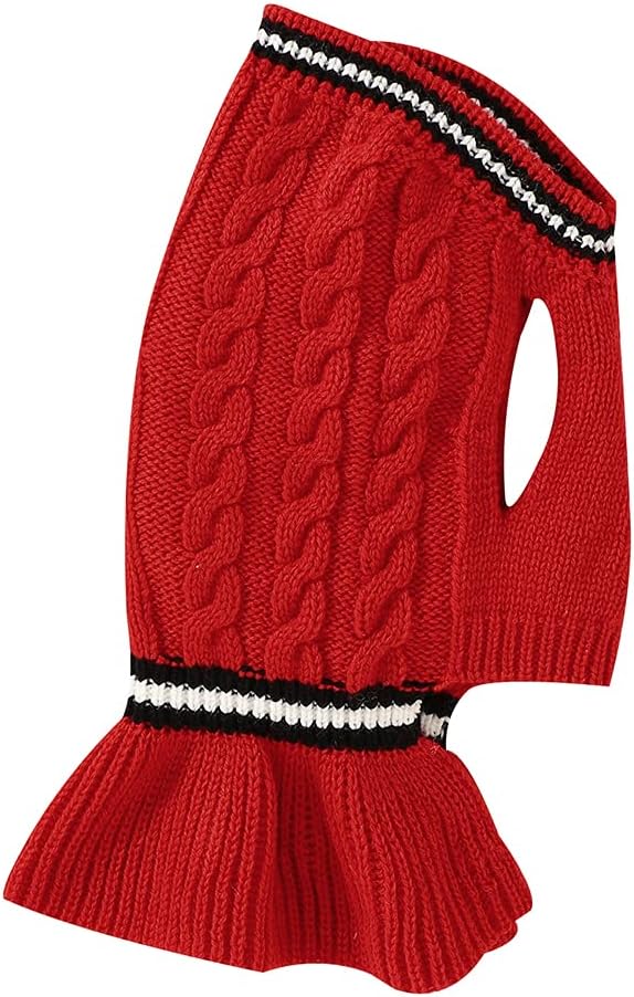 Lawkul Suéteres para mascotas para perros pequeños, suéteres de punto para perro, ropa cálida de invierno, vestido de otoño para cachorro, gato,