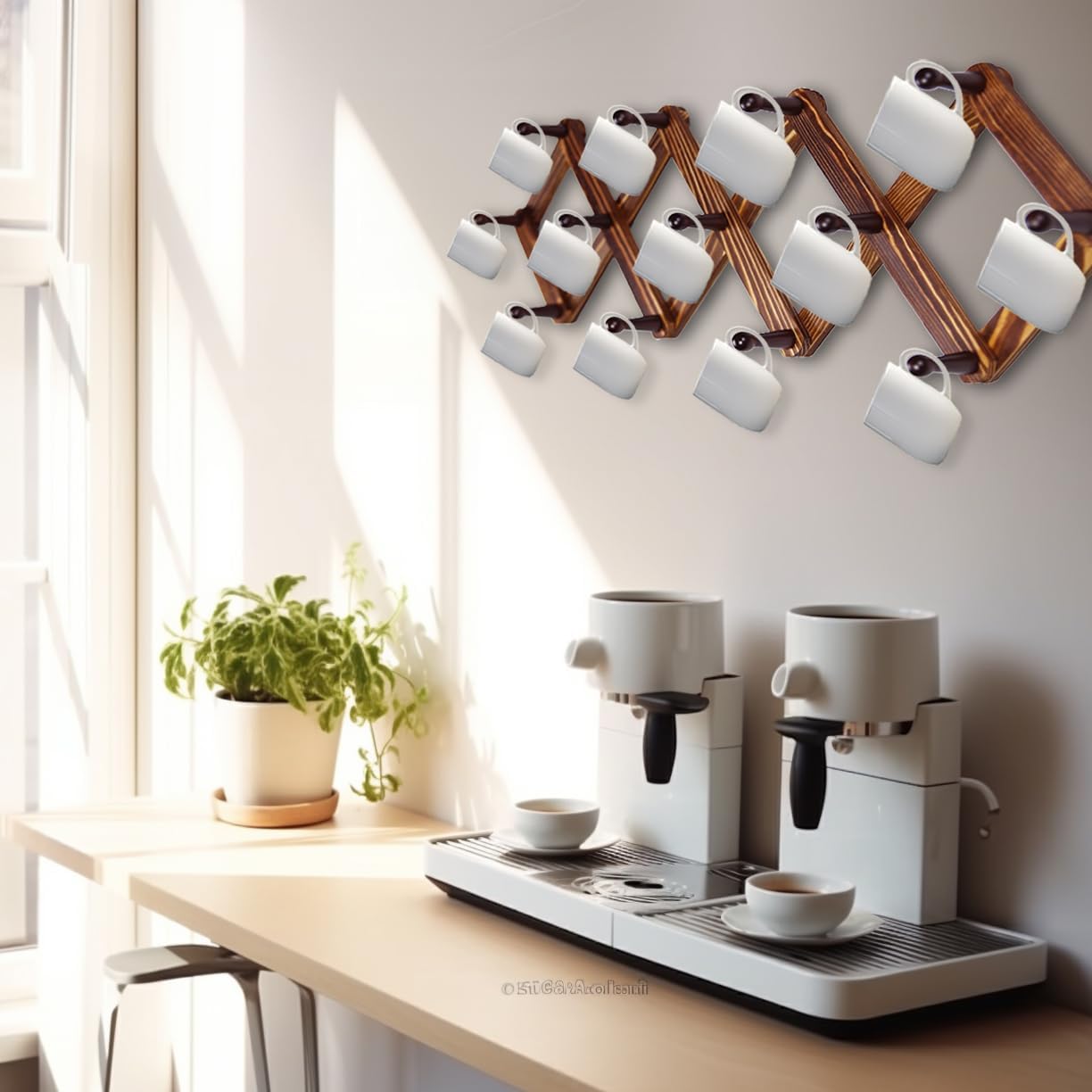 AMAPON Perchero expandible de madera de acordeón para colgar en la pared, 13 clavijas, sombrero, tapa, taza de café, toallas, correa, bufanda,
