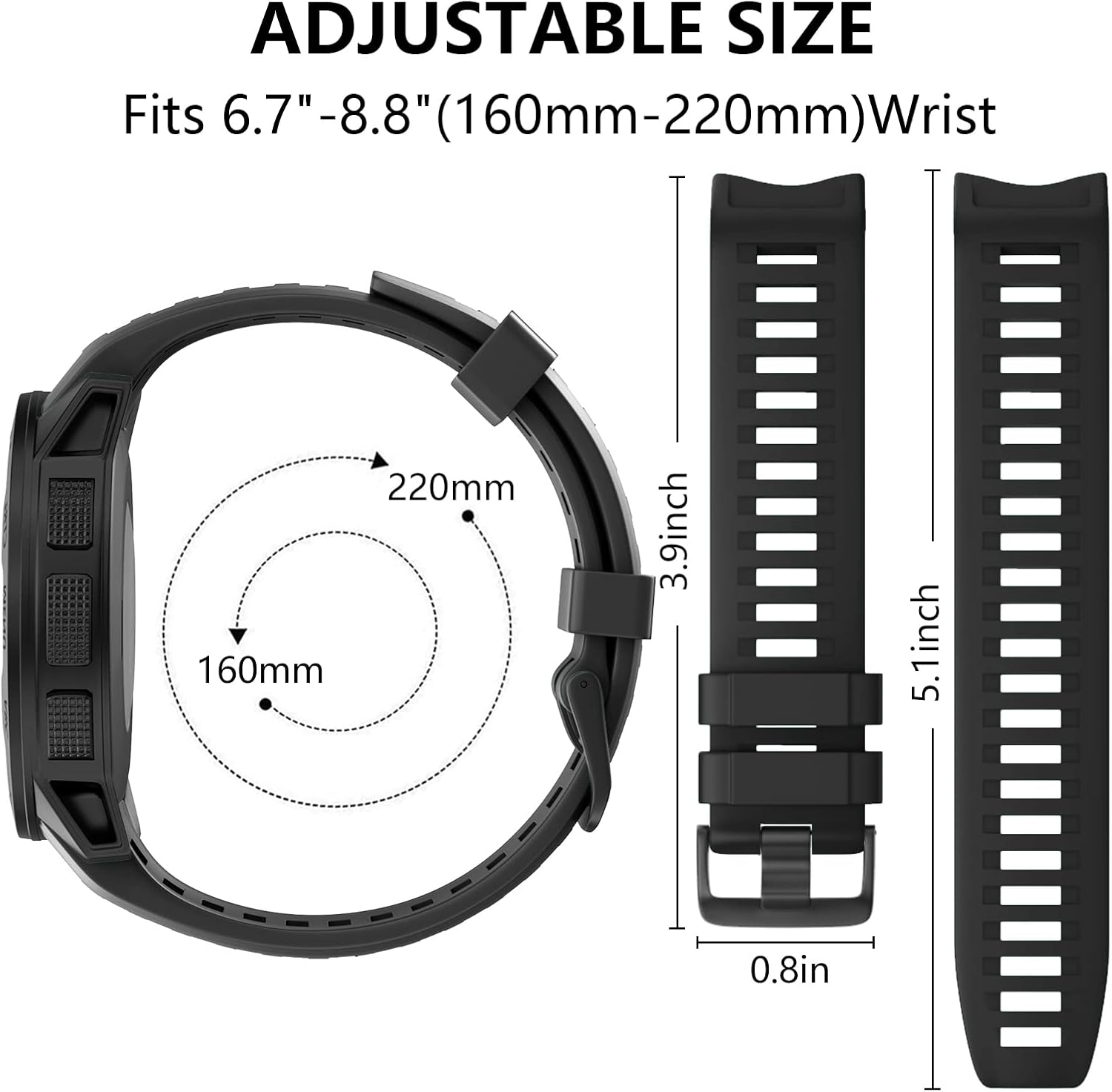 Compatible con Garmin Instinct Band, correa de repuesto de silicona suave para Garmin Instinct 2SolarTactical