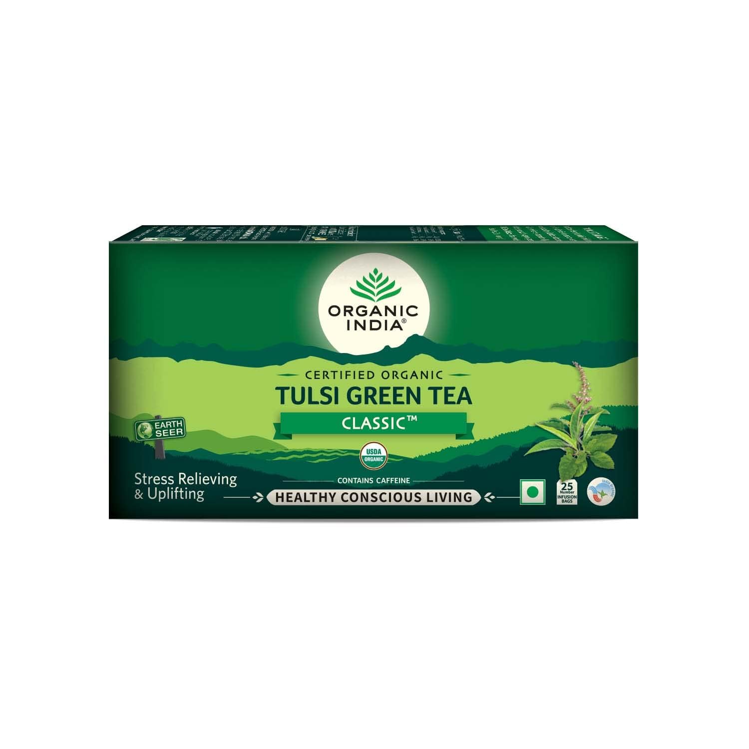 Organic India TULSI Green Tea Classic 25 bolsas de té