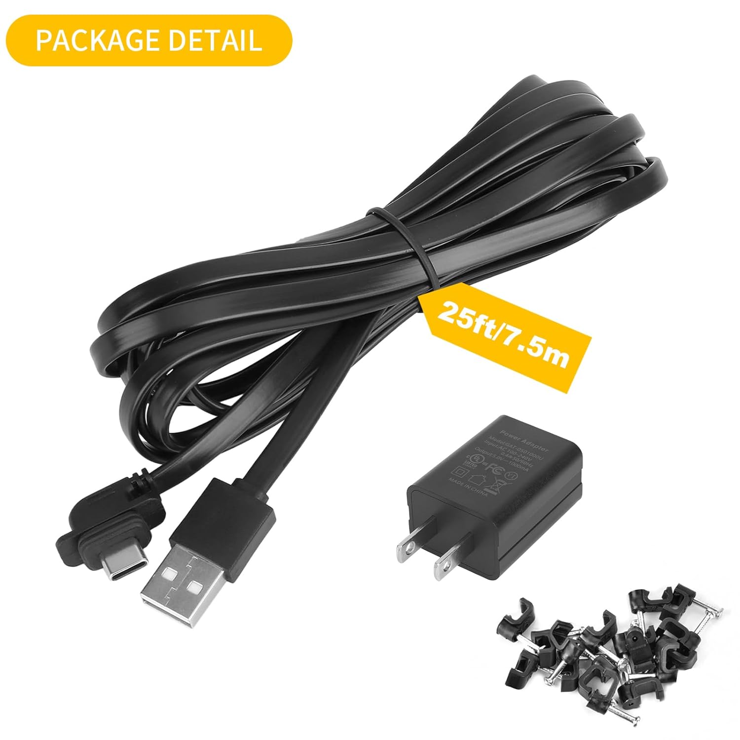 iTODOS Cable de alimentación y adaptador de 25 pies compatible con Blink Outdoor 4 (4. generación), resistente a la intemperie, para exteriores,