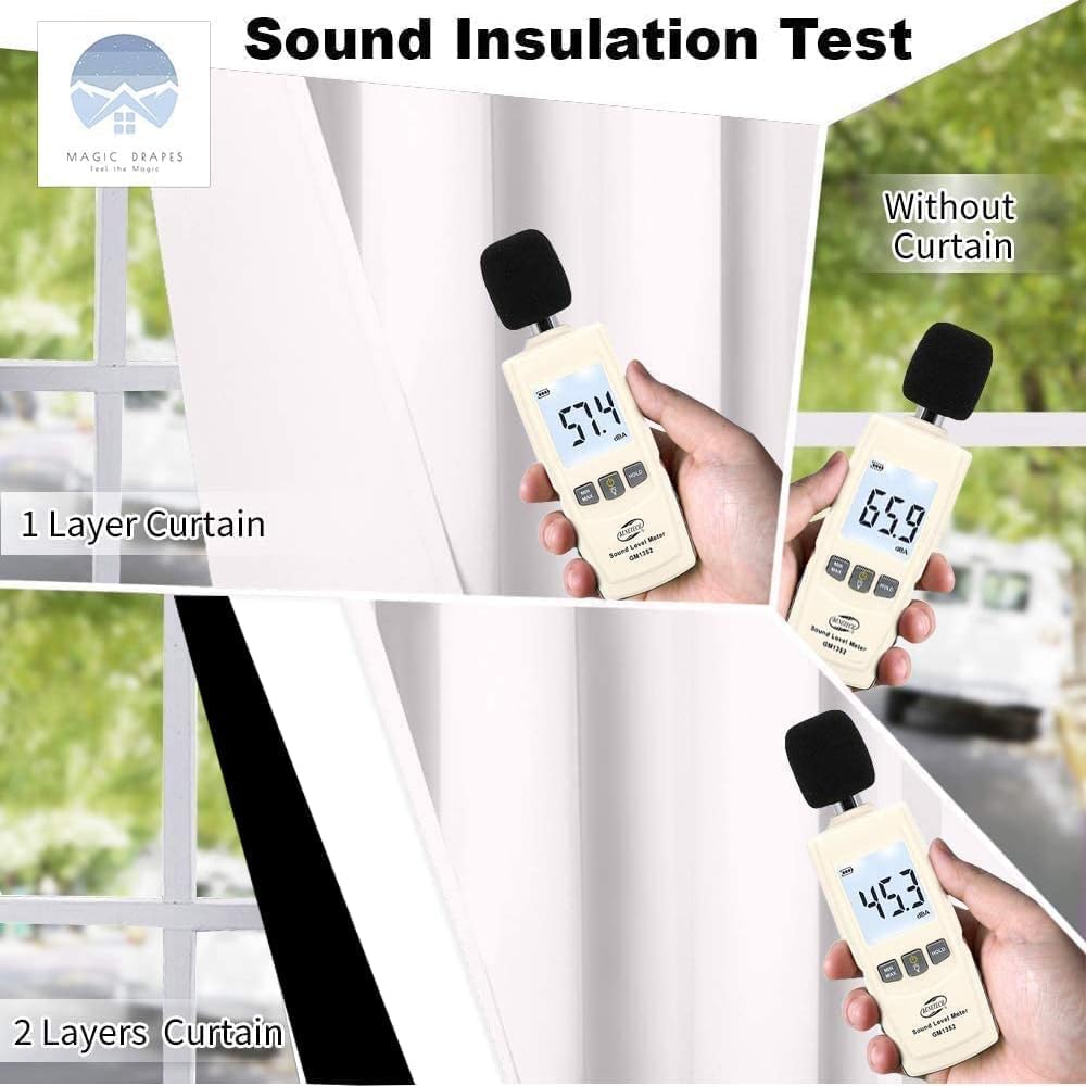 Magic Drapes Cortina opaca plisada doble para oscurecer la habitación, a prueba de derrames, con aislamiento térmico, lavable a máquina, paneles de