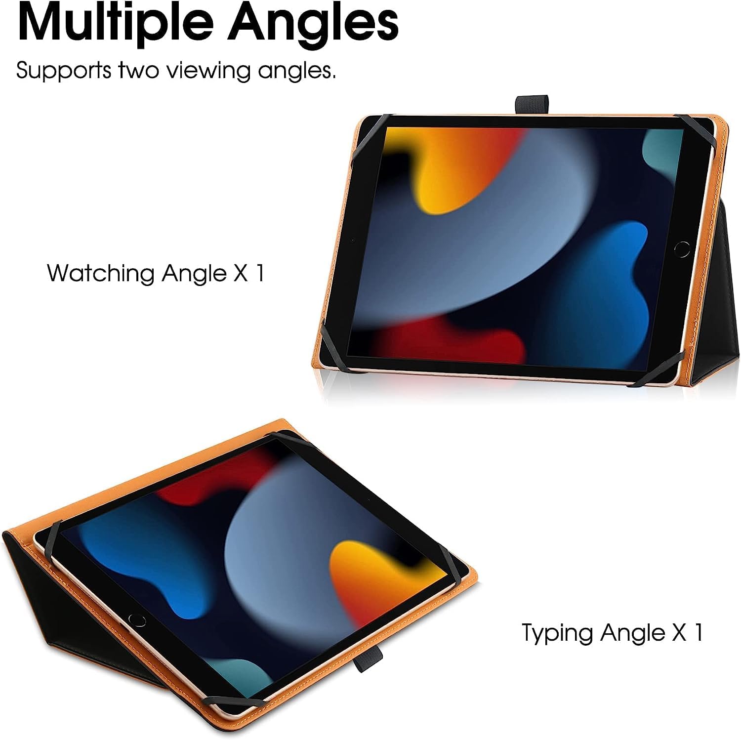 Funda universal para tablet con pantalla táctil de 9 pulgadas y 10 pulgadas, funda protectora para 10.1 pulgadas con banda de silicona de fijación