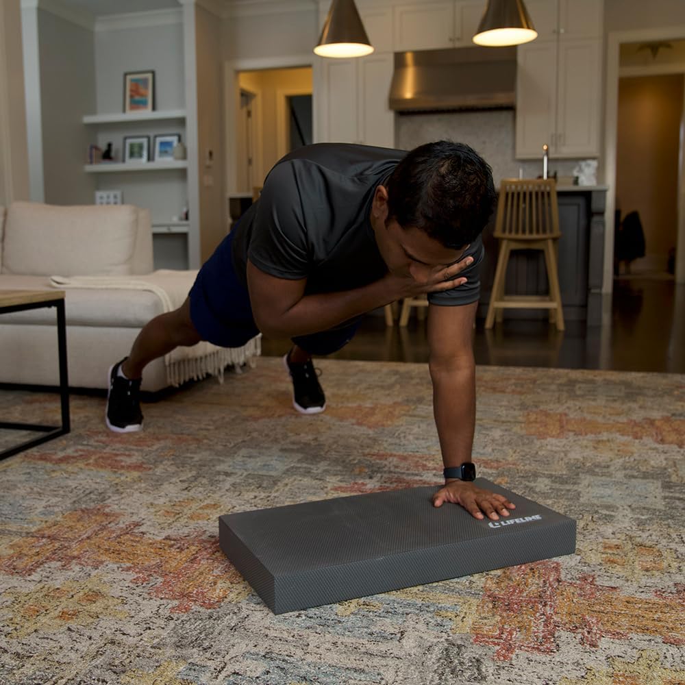 Lifeline Tabla de equilibrio de fitness, equipo de ejercicio para gimnasio en casa, alfombrilla de entrenamiento, alfombrilla de rodillas para