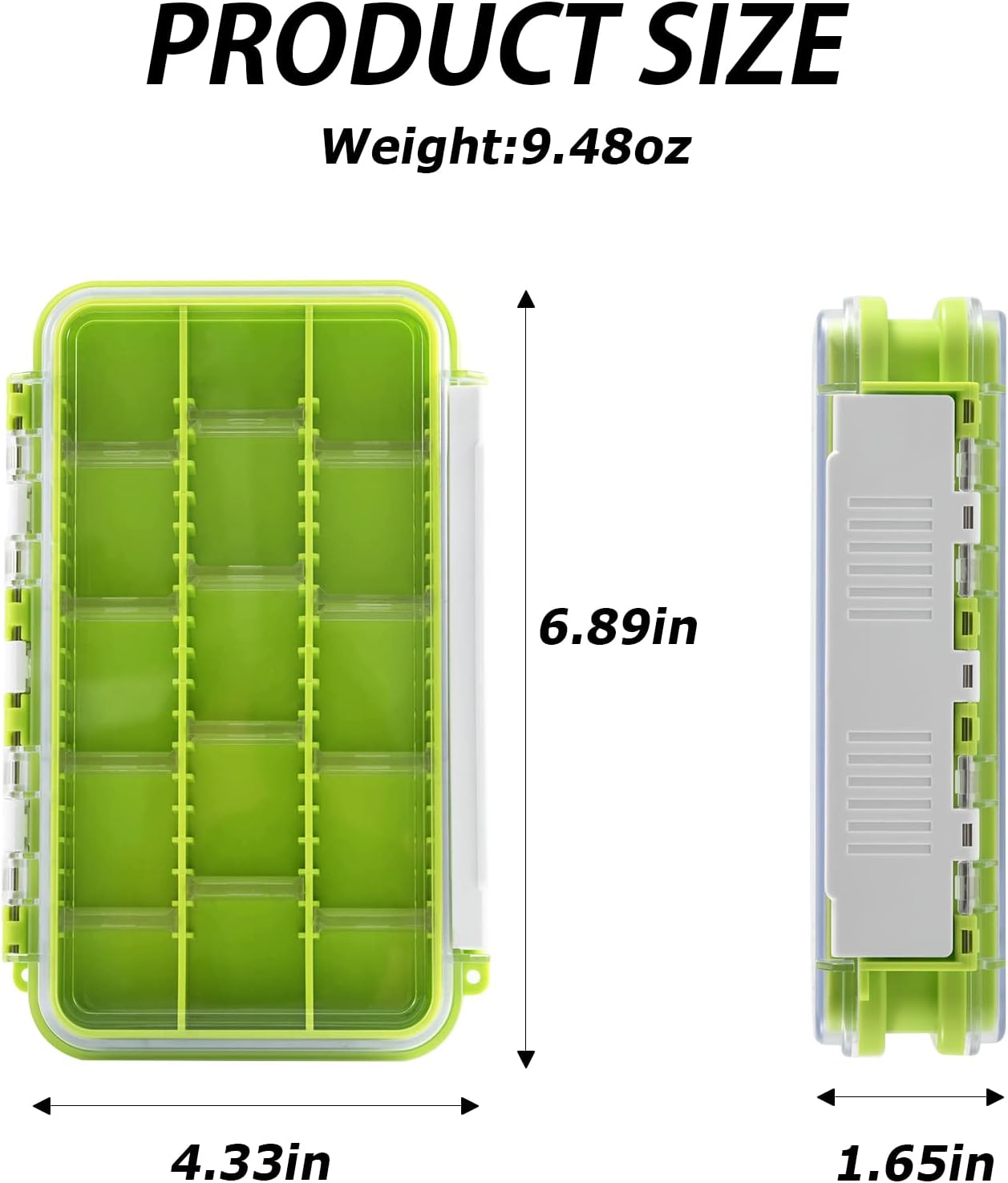 Goture Caja de pesca con mosca de doble cara impermeable para aparejos (EVA-6.89 x 4.33 x 1.65 pulgadas)