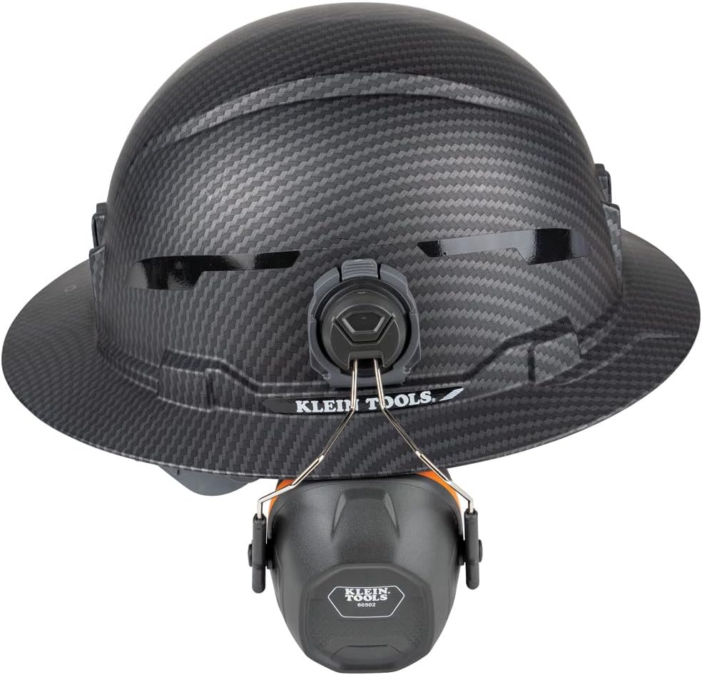 Klein Tools 80146 – Casco duro ventilado de ala completa con accesorio para orejeras, se adapta a cascos Klein Tools de ala completa, protección