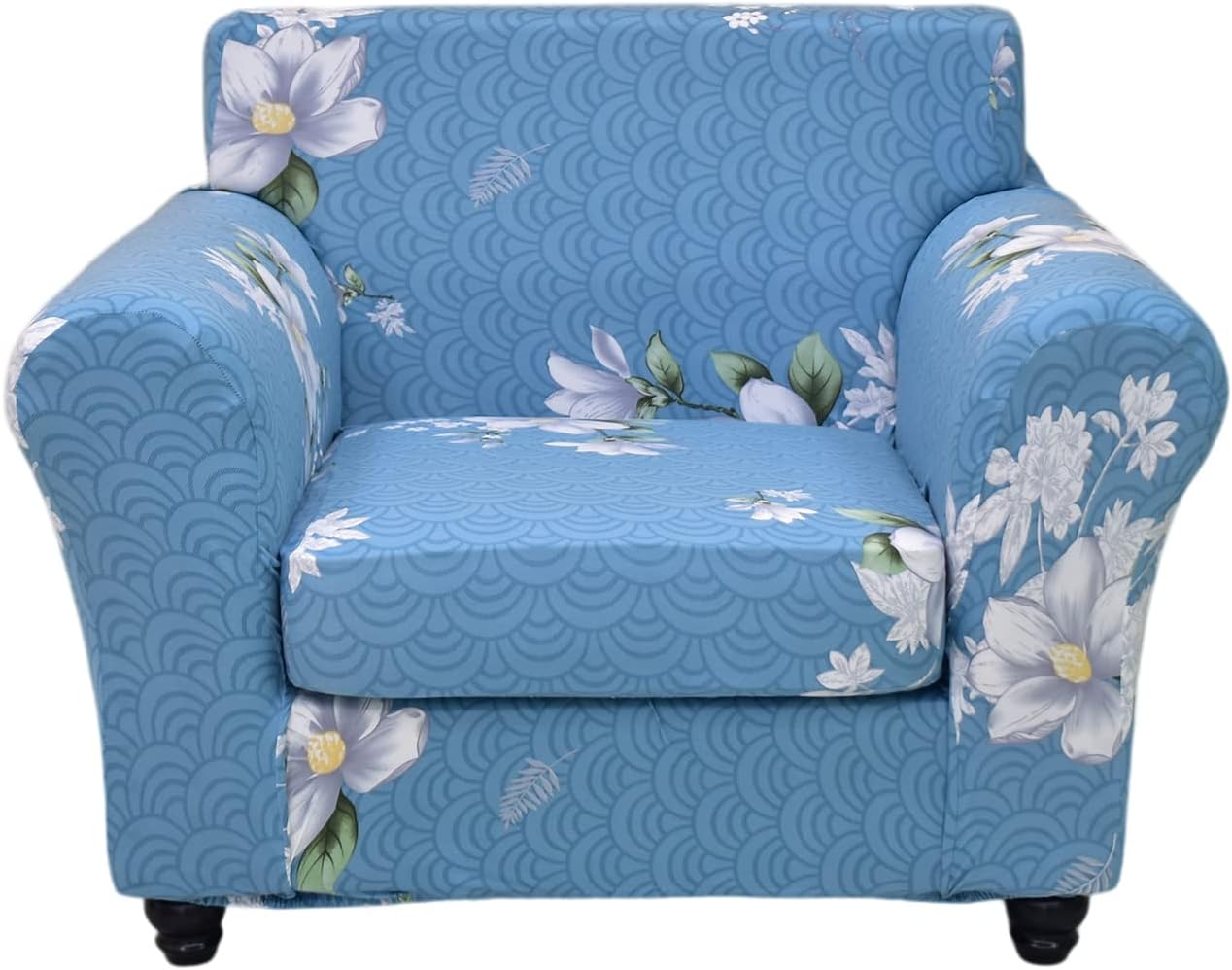 KRFOONN Funda para sillón de 2 piezas, fundas elásticas para sillón, Funda estampada con fundas de cojín de asiento separadas, protector de muebles