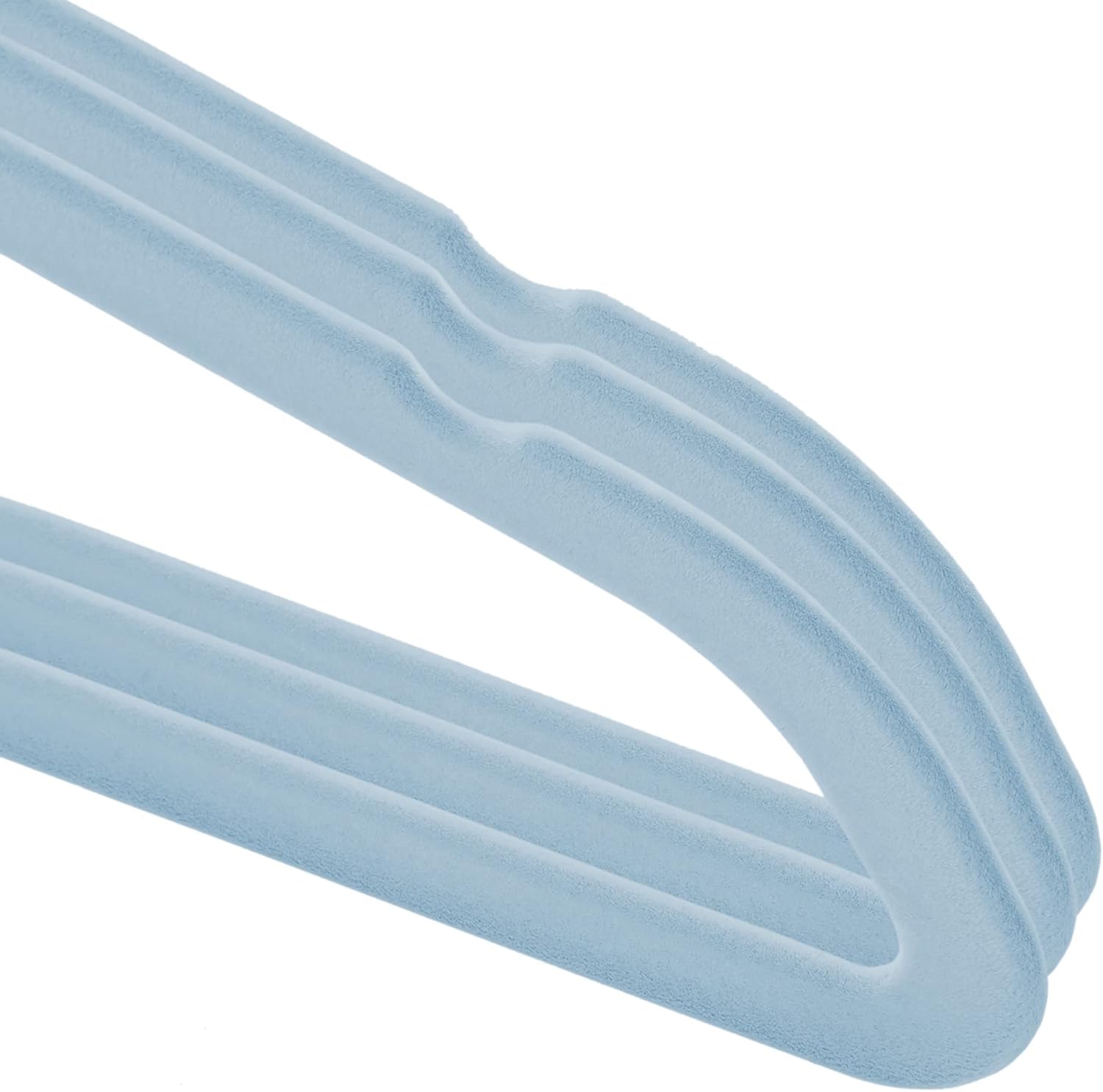 Casafield 100 perchas de terciopelo para bebé, tamaño de 11 pulgadas, para ropa de bebés y niños pequeños, color azul claro