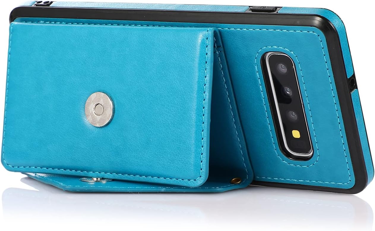 Asuwish Compatible con Samsung Galaxy S10 – Funda tipo cartera cruzada y protector de pantalla de vidrio templado, soporte para tarjetas de crédito,