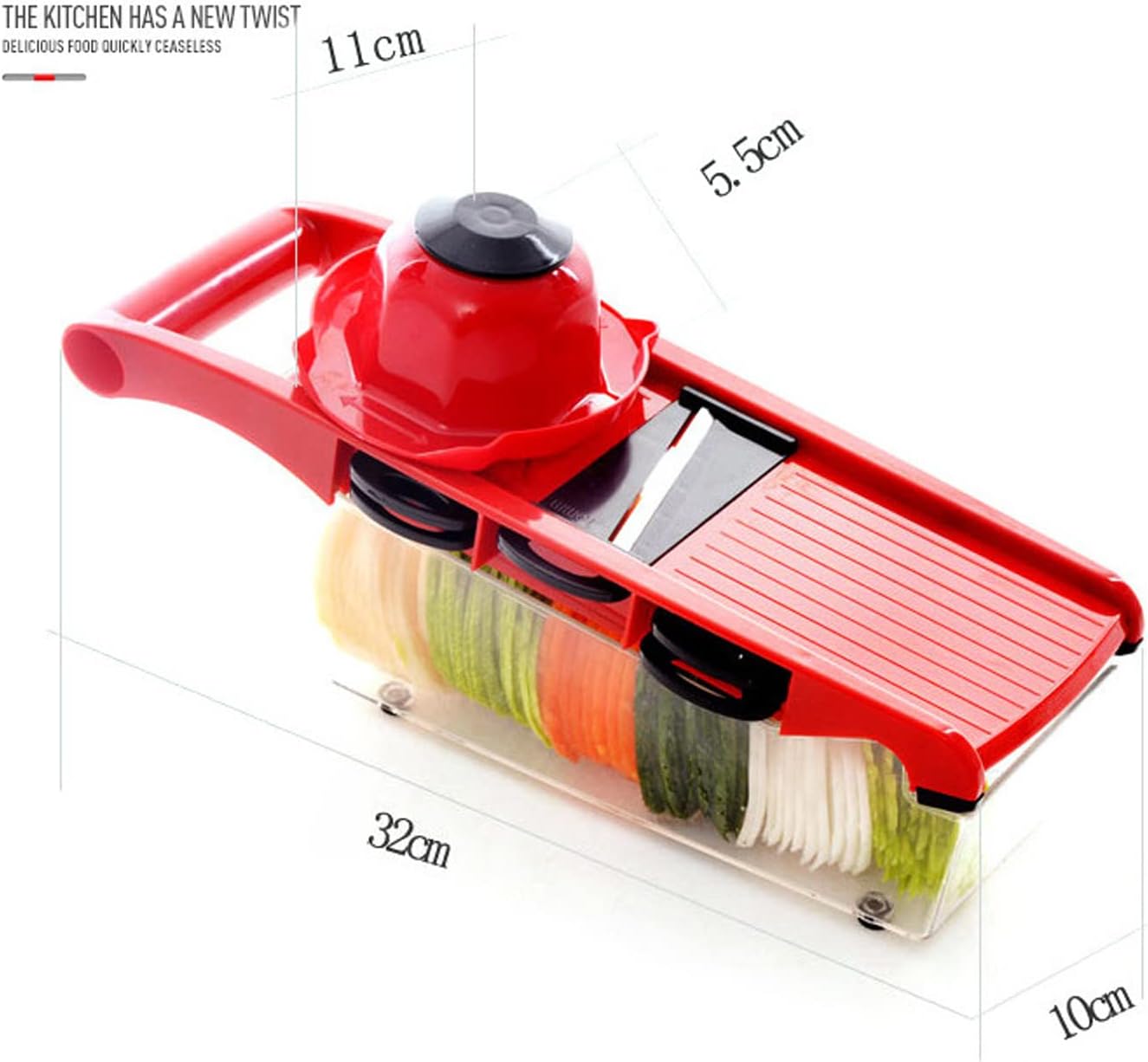 Cortadoras de verduras, 6 en 1, cortador de patatas con pelador, picadoras manuales de cocina con contenedor, multifuncionales, rebanadoras de