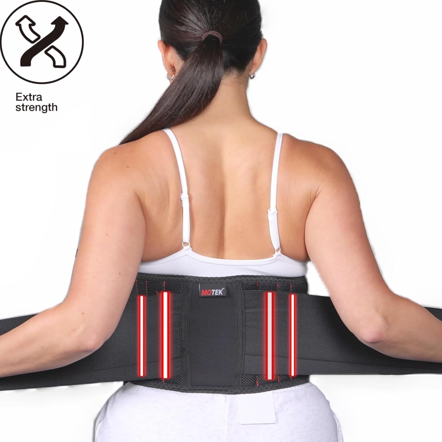 MOTEK Soporte de espalda para hombres y mujeres (mediano de 28 a 36 pulgadas)  Soporte lumbar para aliviar el dolor de espalda baja  Soporte lumbar