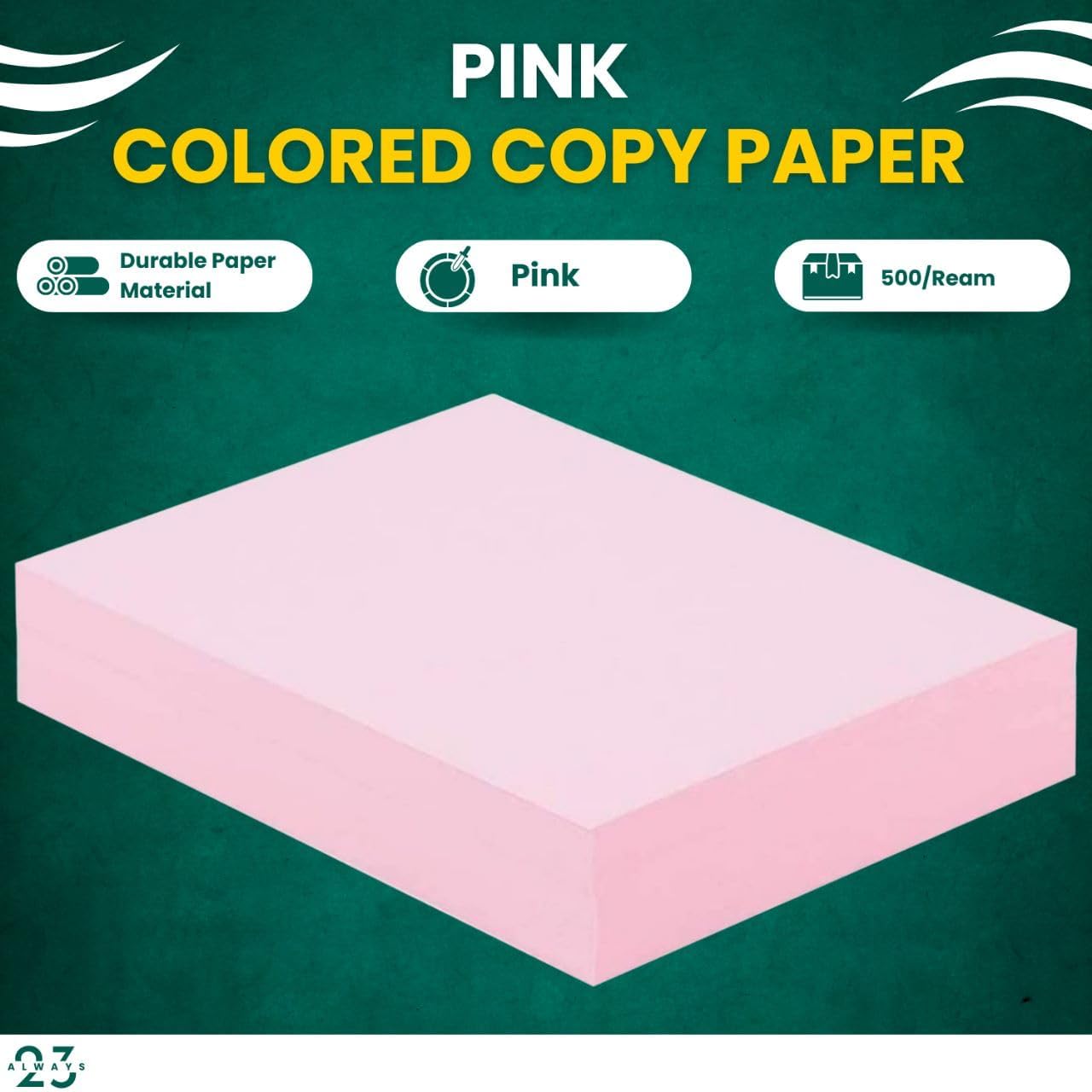 Papel de copia rosa, papel de copia de color 8.5 x 11 pulgadas, resma rosa de 20#, papel de copia rosa, papel de copia para impresora, 500 hojas