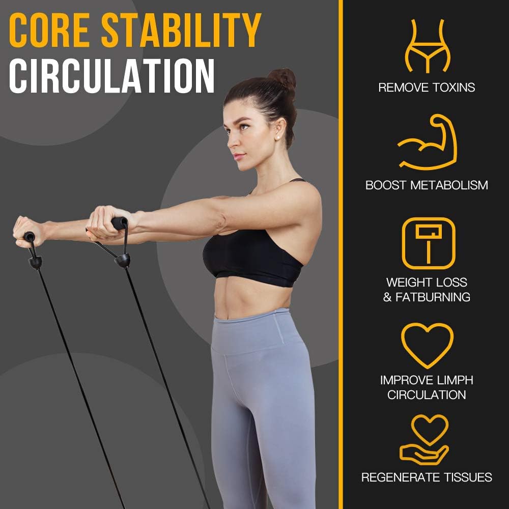 EILISON Bolt Vibration Plate – Máquina de ejercicios en el hogar con bandas de bucle para pérdida de peso, tonificación y entrenamiento en casa de