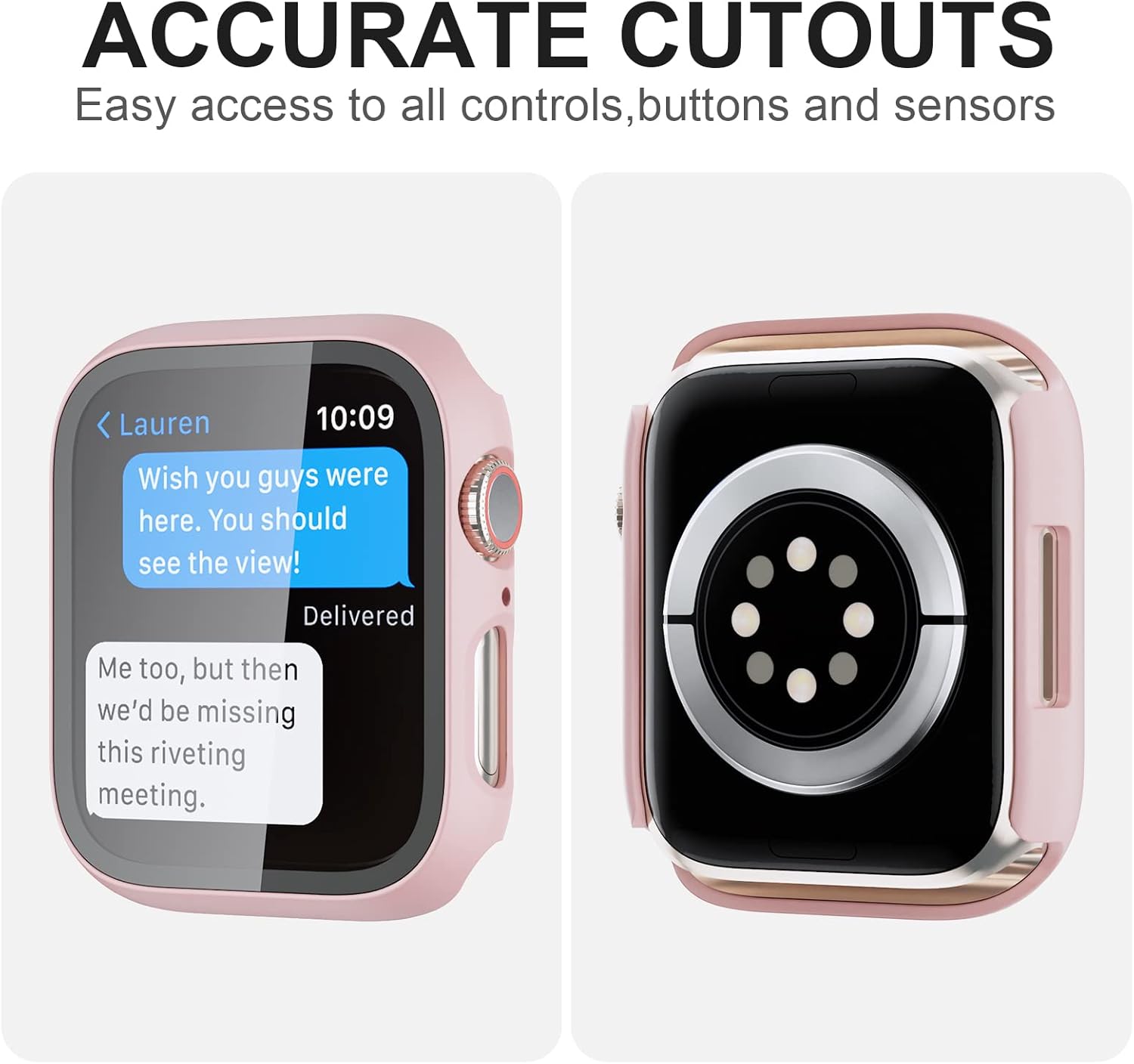 Paquete de 5 fundas con protector de pantalla de vidrio templado para Apple Watch SE Series 654 2022 de 1.575 pulgadas, JZK Hard PC HD, cubierta