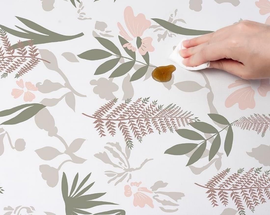 Revestimiento de cajón con diseño floral rosa para despegar y pegar, papel tapiz autoadhesivo de vinilo extraíble, decorativo, para estantes,