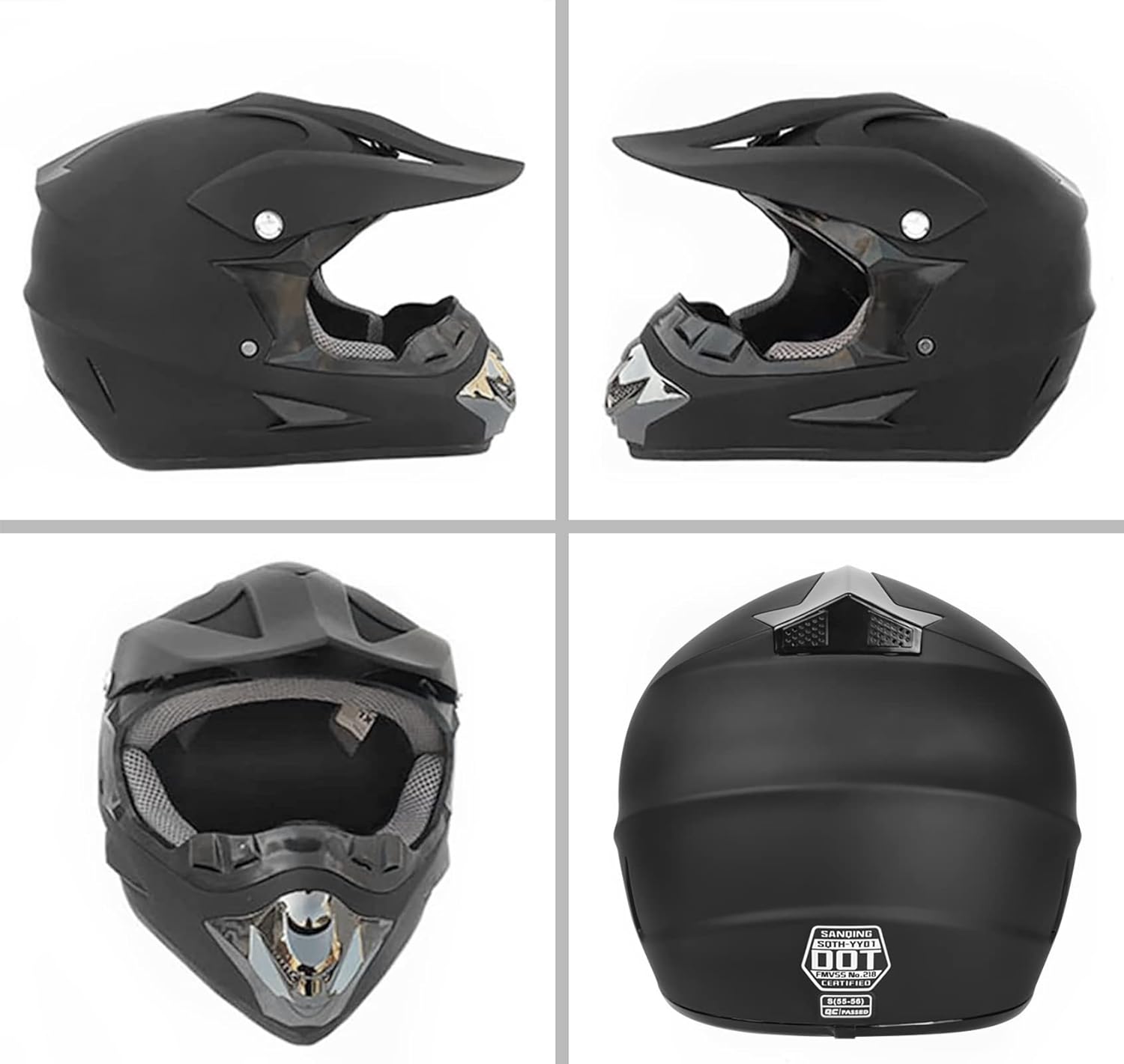 Casco de motocross, casco de motocicleta ATV ATV para jóvenes y adultos, casco de bicicleta de montaña BMX de 4 ruedas para niños, certificado DOT,