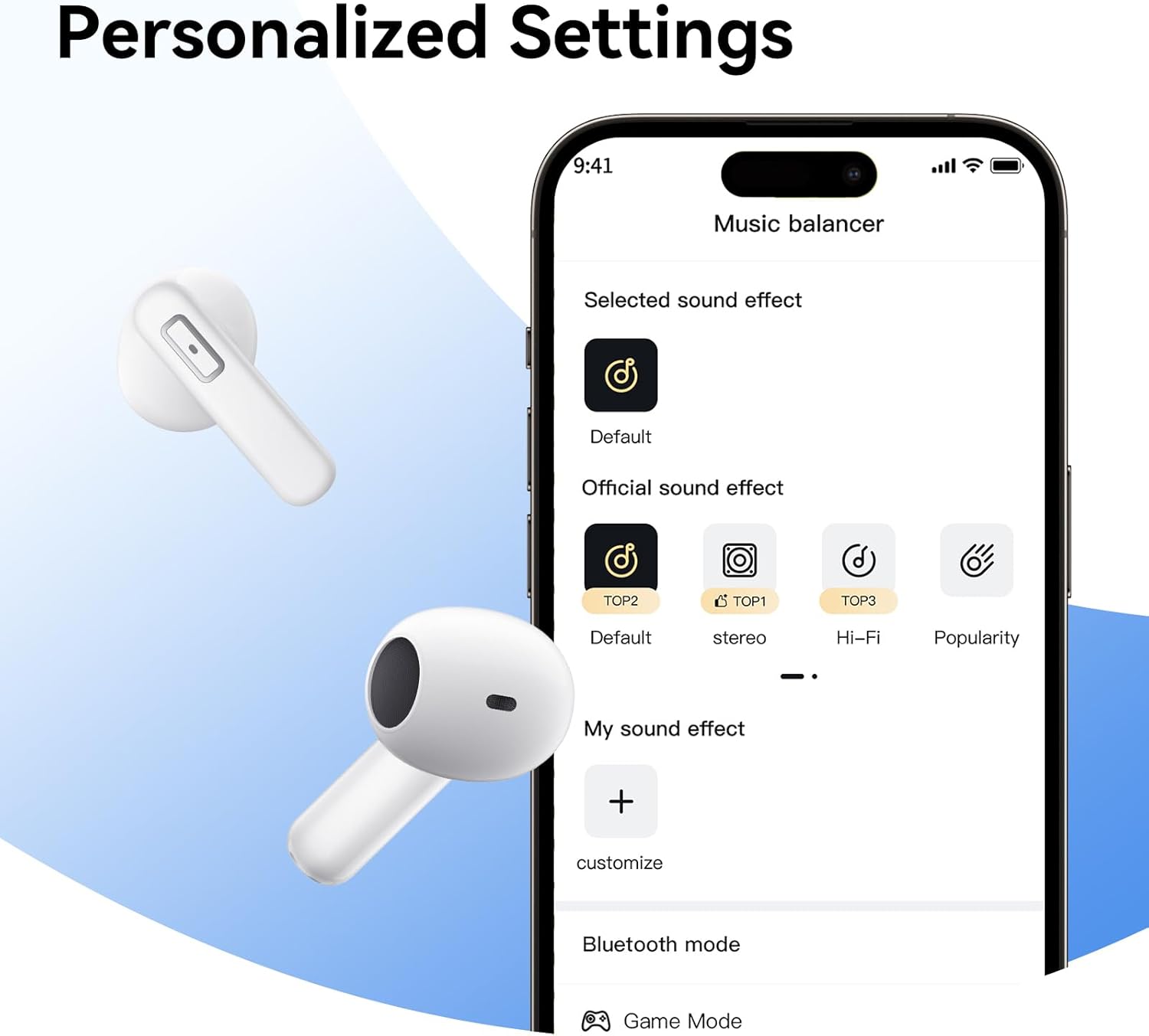REMCCI Auriculares inalámbricos con control de aplicación multifuncional, tiempo de reproducción ultra largo, pantalla de alimentación LED, carga