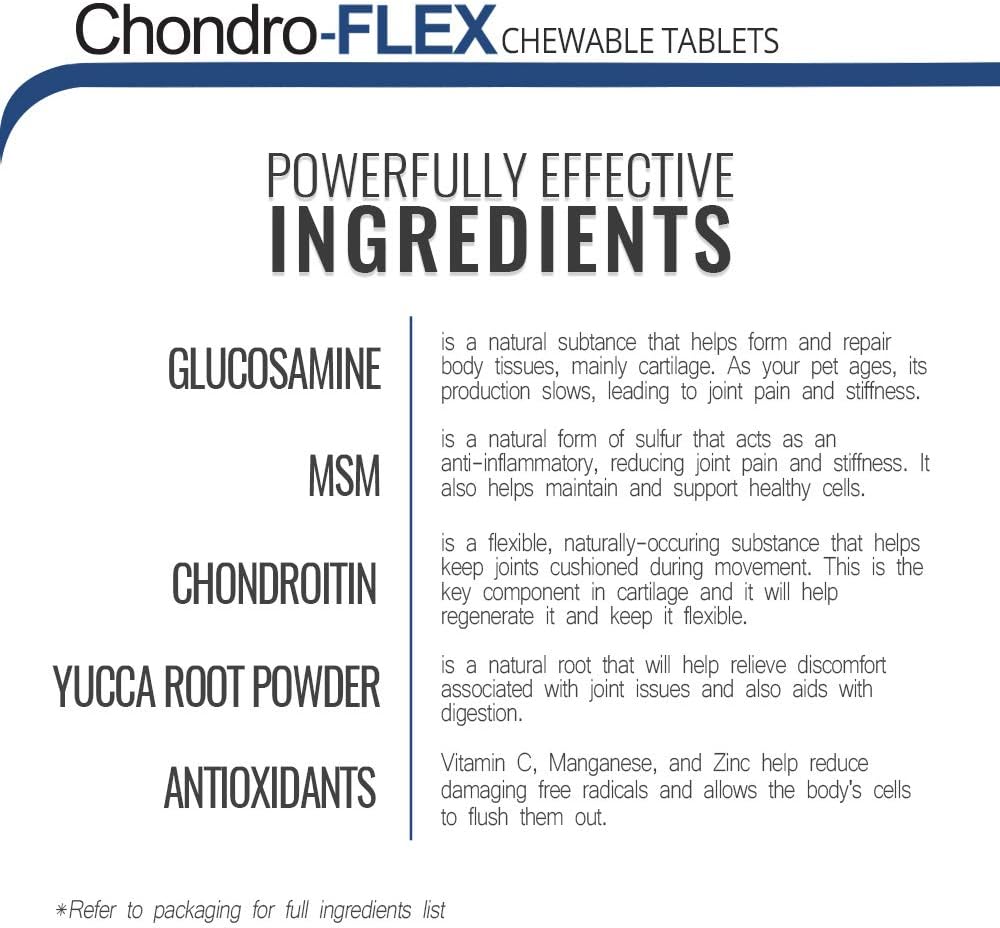Chondro-Flex – Potente fórmula para el cuidado de las articulaciones para perros y gatos, máximo apoyo nutricional, glucosamina, condroitina, MSM,
