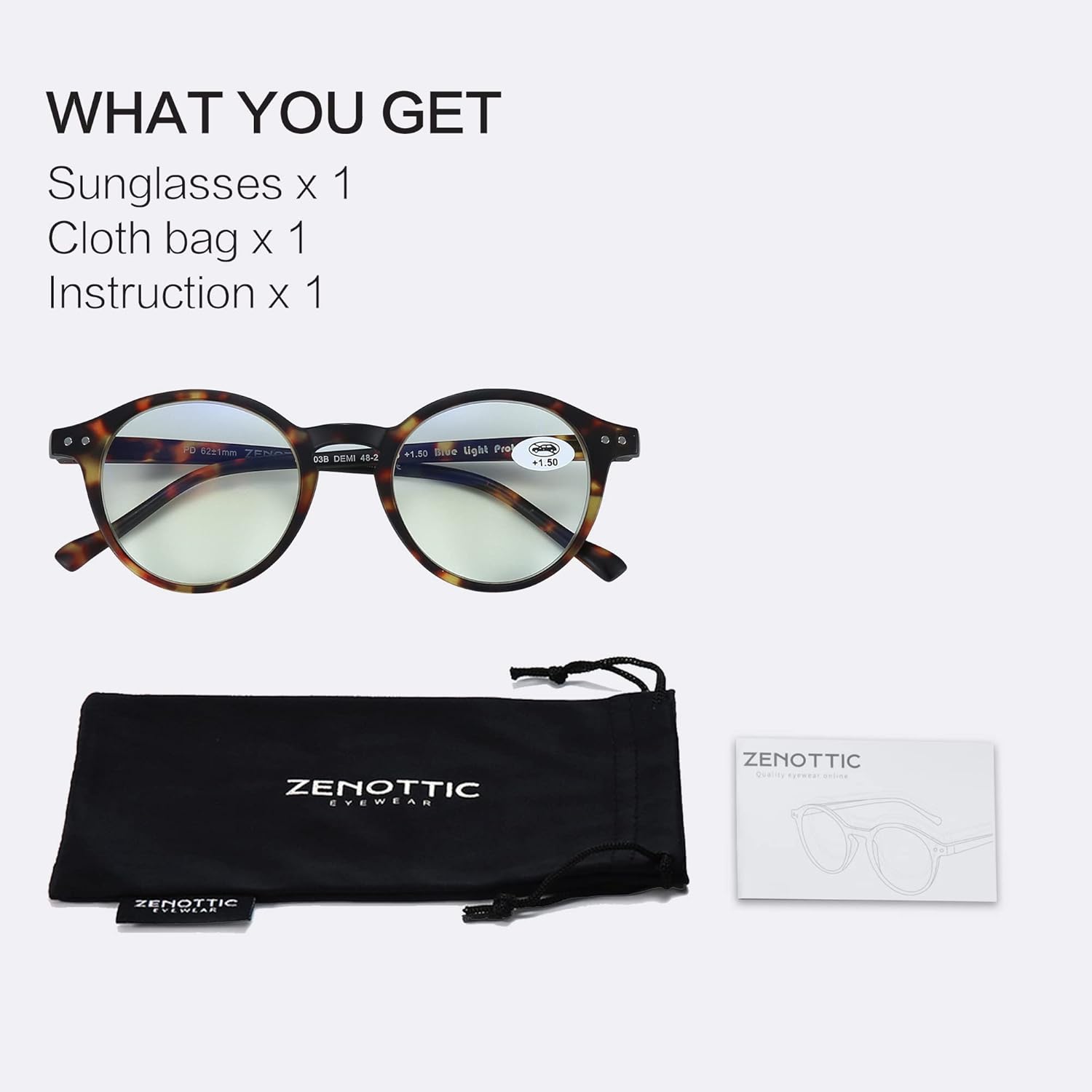 Zenottic – Lentes redondos con diseño de bloqueo de luz azul para lectura para hombres y mujeres