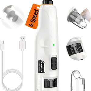 Casfuy Molinillo de uñas para perros silencioso, (45 db) de 6 velocidades con 2 luces LED para perros y gatos grandes, medianos y pequeños, Casfuy Molinillo de uñas para perros silencioso, (45 db) de 6 velocidades con 2 luces LED para perros y gatos grandes, medianos y pequeños,