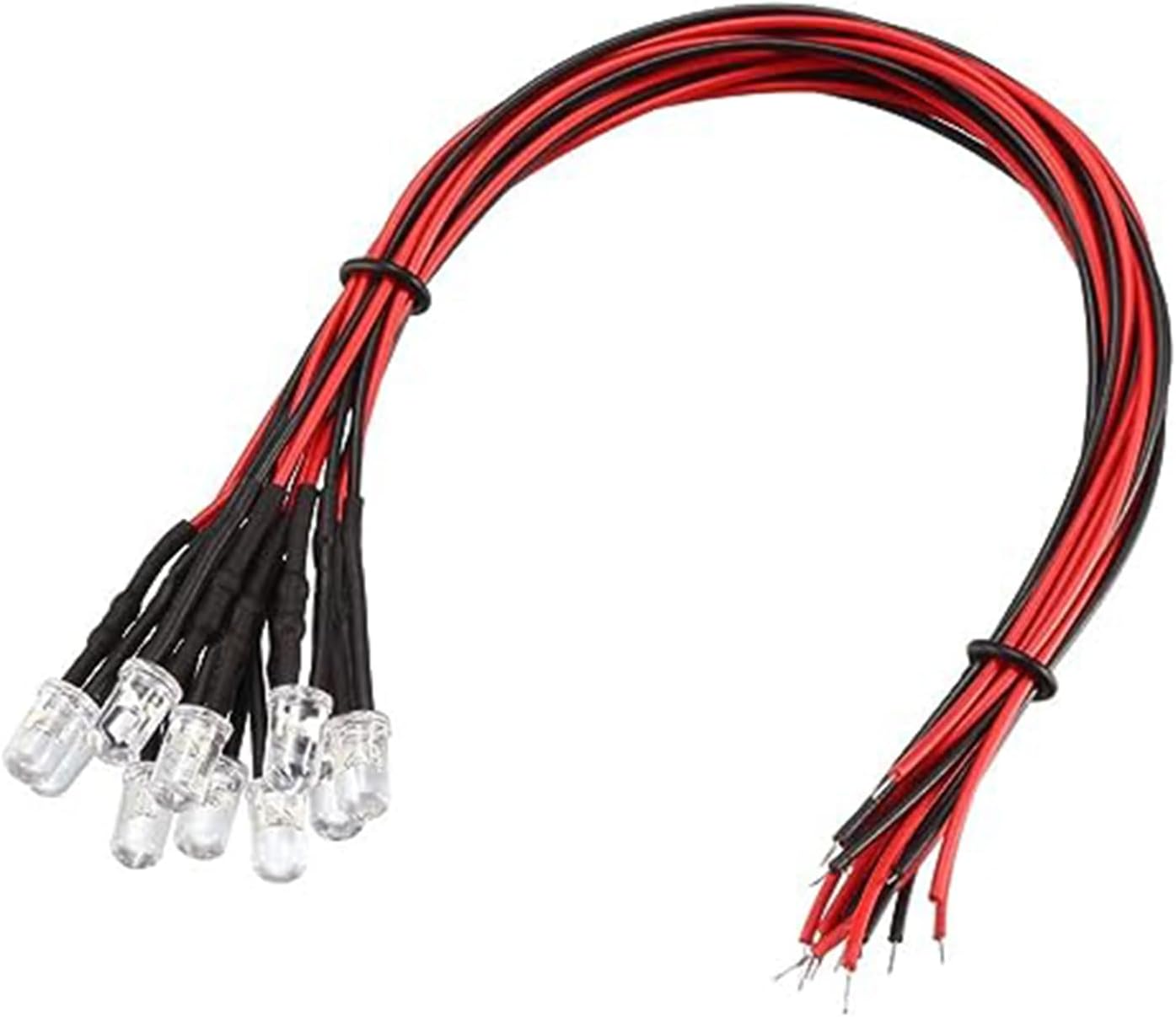 20pcs 0.118 in pre cableado LED, blanco DC3-5V lente transparente, diodos emisores de luz