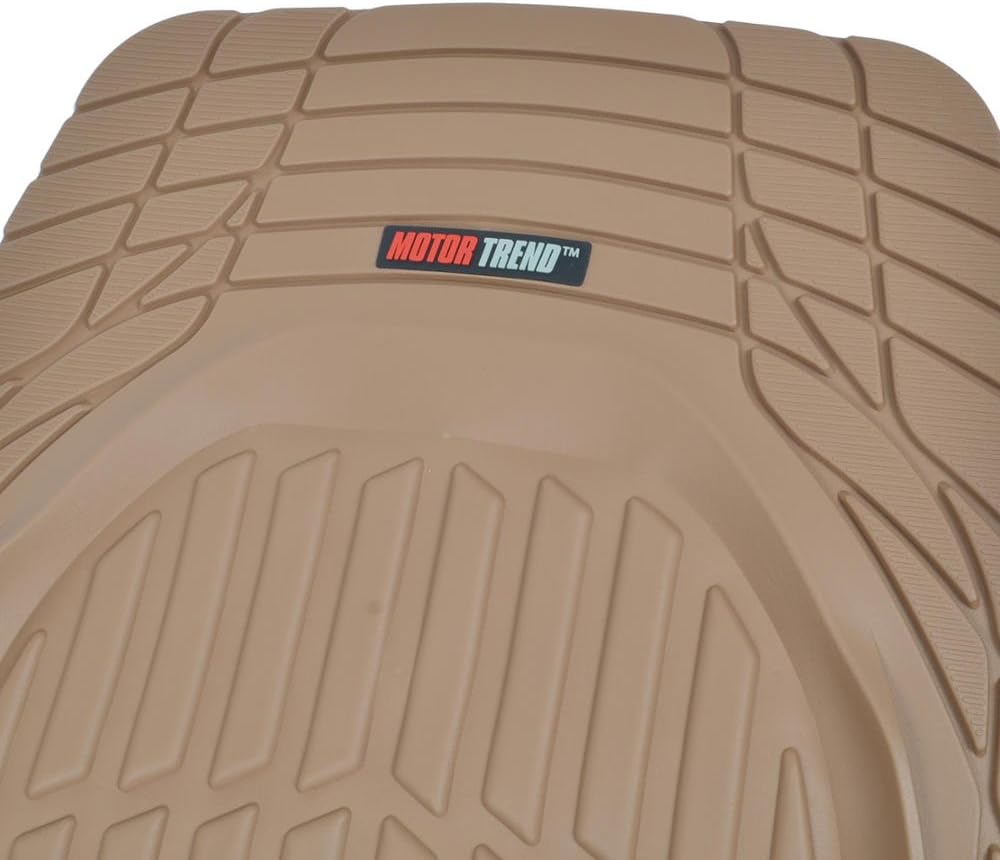 Motor Trend FlexTough tapetes para piso de caucho, de gran capacidad, base gruesa y forro para carga, para todos los climas juego de cobertura