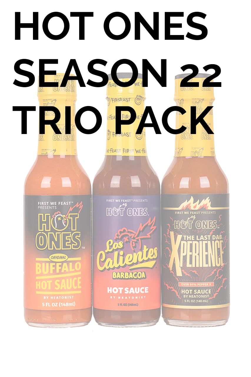 Hot Ones Paquete variado de temporada 22, salsas picantes suaves a ardientes en botellas de 5 onzas (paquete de 3)