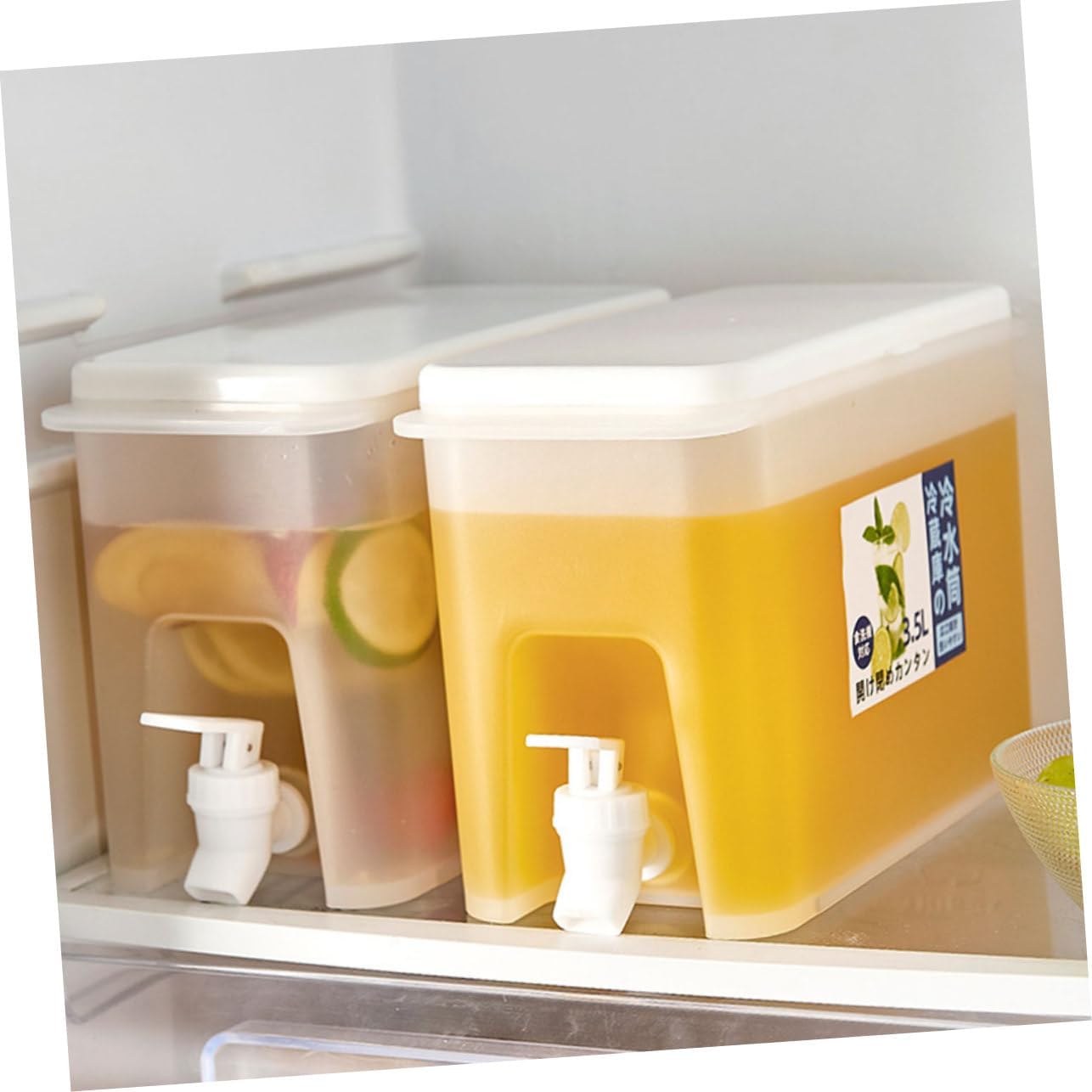 NOLITOY Cubo de bebida fría grande para café, jarra de agua helada, jarra de agua para cocina, refrigerador, recipiente de agua, hervidor de agua