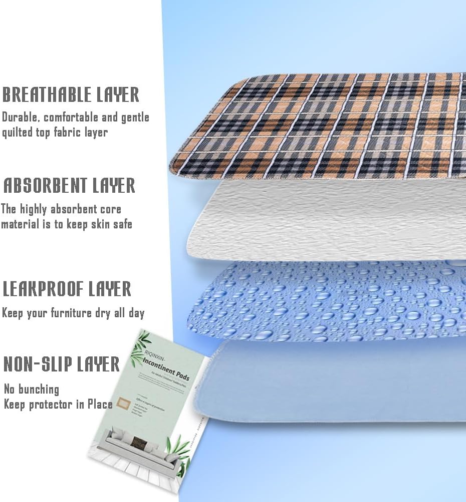 Almohadillas lavables y absorbentes para sillas de incontinencia, reutilizables, protectores de asiento para adultos, almohadillas impermeables para