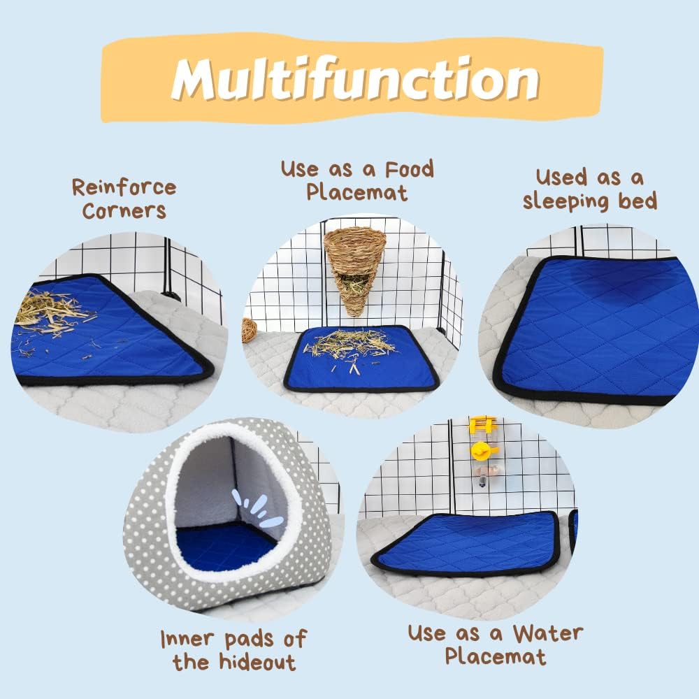 3 piezas de forros de repuesto para escondites de animales pequeños, camas y transportadores de viaje, almohadillas suaves y absorbentes, lavables a