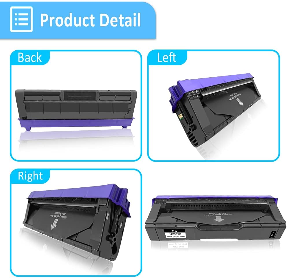 Cartucho de tóner compatible negro para impresoras Ricoh M C250FWB P C301W de alta capacidad 6,900 páginas (negro x 1)