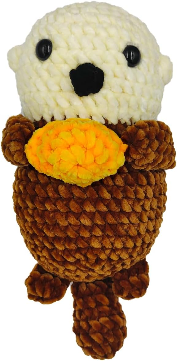 Peluche de ganchillo suave para el día de San Valentín, cumpleaños, para mujeres, hombres y niños pequeños, 9.44 x 4.72 pulgadas (nutria)