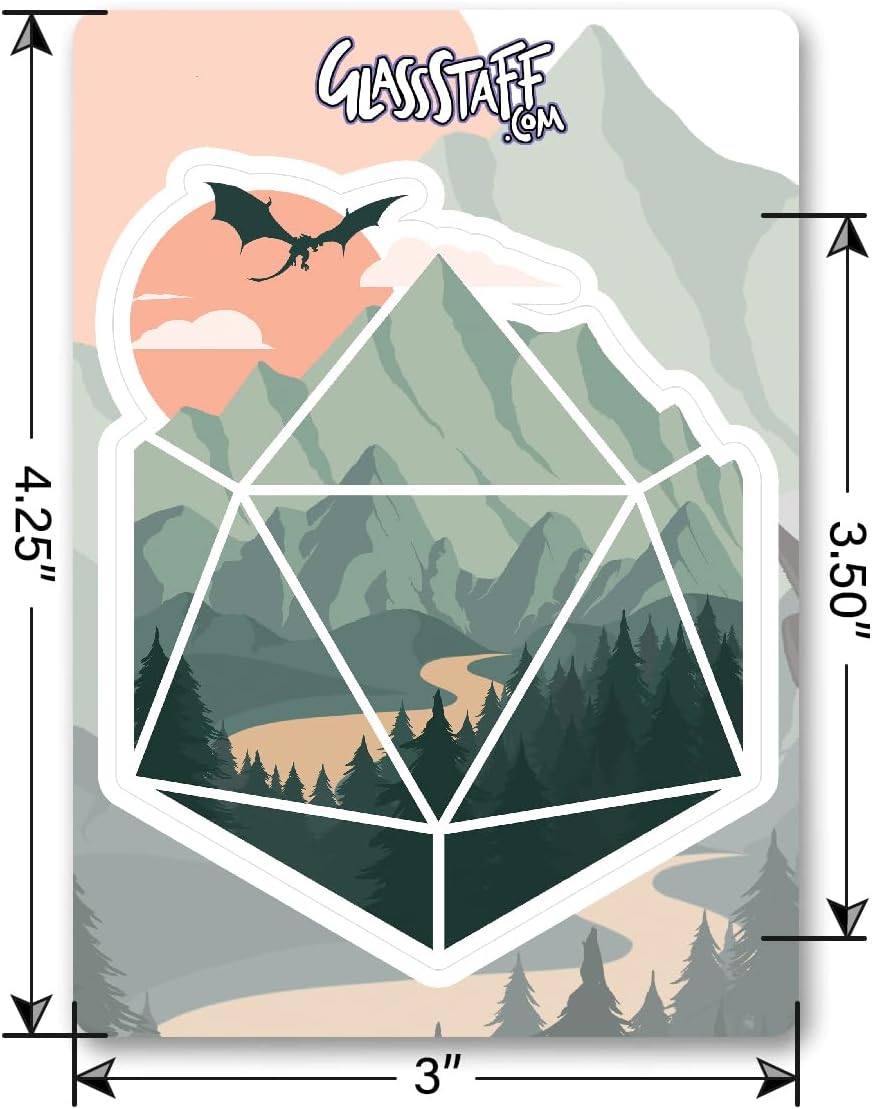Glassstaff A d20 Scene DND Stickers  Calabozos y dragones divertidos pegatinas para hombres y mujeres  Calcomanías geniales para adolescentes,