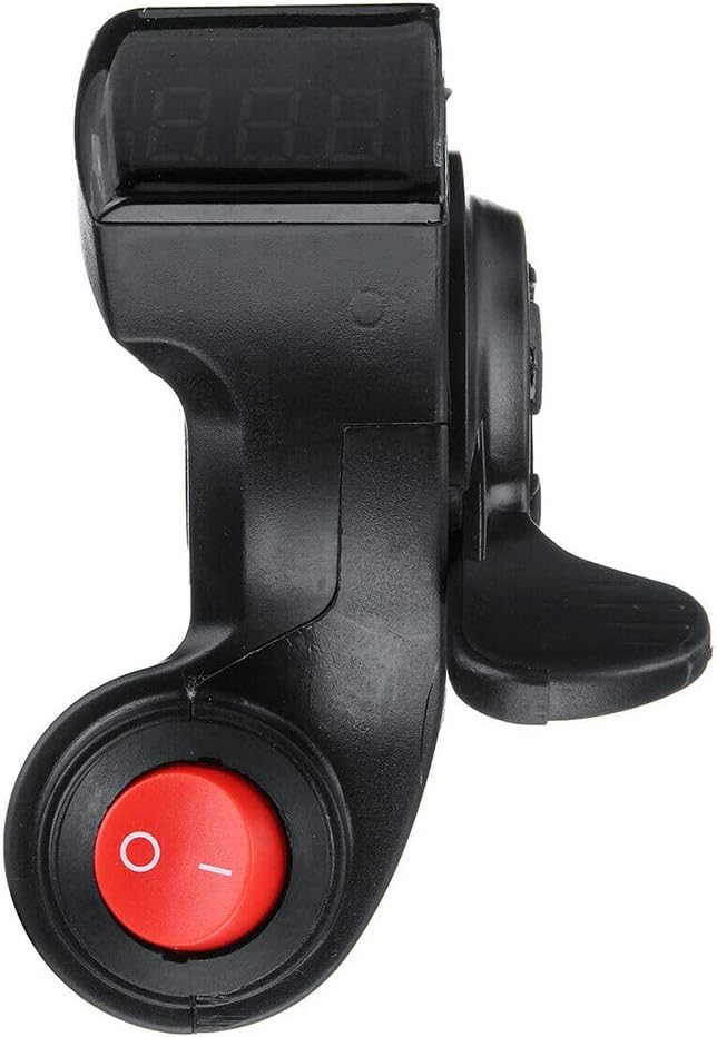 Controlador de voltaje del acelerador de pulgar negro con interruptor de pantalla LED para scooter eléctrico Pocket Bike 12V-84V plástico E-Bike