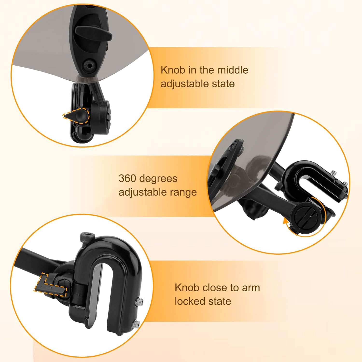 LKV Extensión de parabrisas de motocicleta, deflector de viento universal con clip ajustable de humo compatible con Harley Yamaha Kawasaki Suzuki
