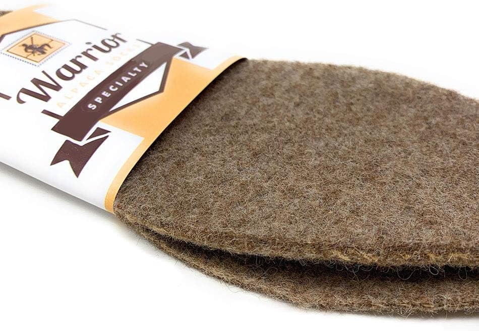Warrior Alpaca Socks – Plantillas y forros de fieltro 100% lana de alpaca para zapatos y botas, 1 par – Mantente calientefresco naturalmente – Corta