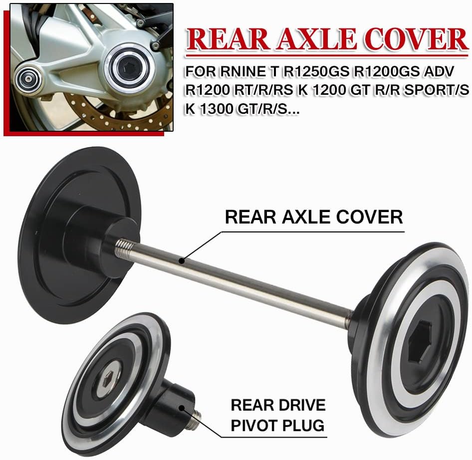 Para BMW R1200GS R1250GS LC ADV R NINET 2013-2023 R 1200 STRTRS Tapa de eje trasero Cubierta de eje trasero Tapa de cubo de eje deslizante (BK un