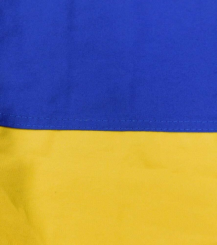 Premium 4×6 Ukraine Ukrainian Plain Embroidered 100% Cotton Flag 4’x6′ Grommets