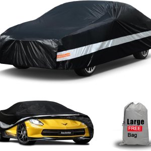 Aoulette Funda impermeable para automóvil para todo tipo de clima, ajuste universal Chevrolet Corvette, Honda InsightCivic, Toyota Corolla, Hyundai Aoulette Funda impermeable para automóvil para todo tipo de clima, ajuste universal Chevrolet Corvette, Honda InsightCivic, Toyota Corolla, Hyundai