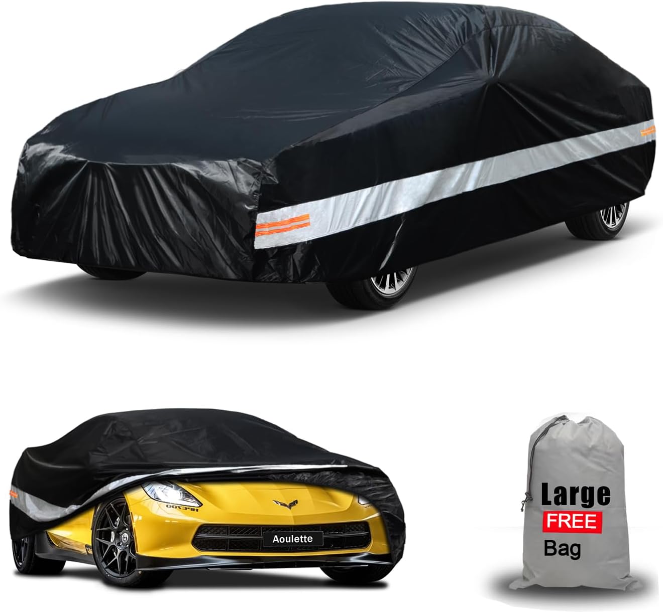 Aoulette Funda impermeable para automóvil para todo tipo de clima, ajuste universal Chevrolet Corvette, Honda InsightCivic, Toyota Corolla, Hyundai